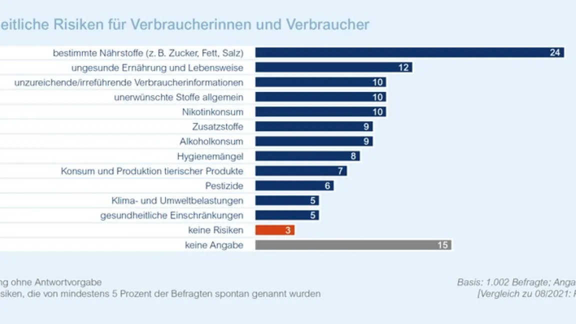 Wo liegen den Befragten zufolge die größten gesundheitlichen Risiken? Bild: BfR