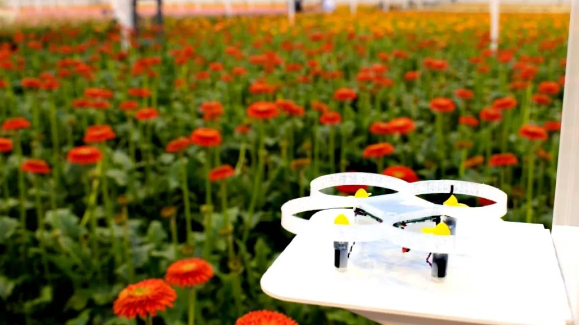 Die Minidrohne auf einem Landepad. Foto: PATS Indoor Drone Solutions