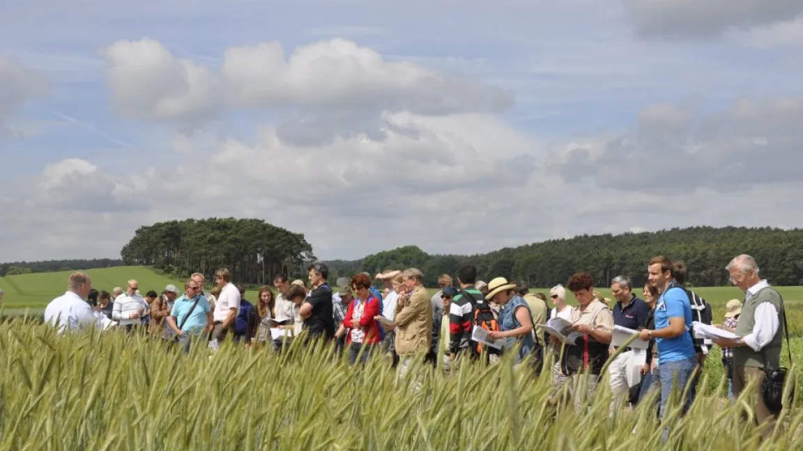 Interessierte Besucher beim Feldtag auf dem Dauerversuch in Dahnsdorf. Foto: Oergel