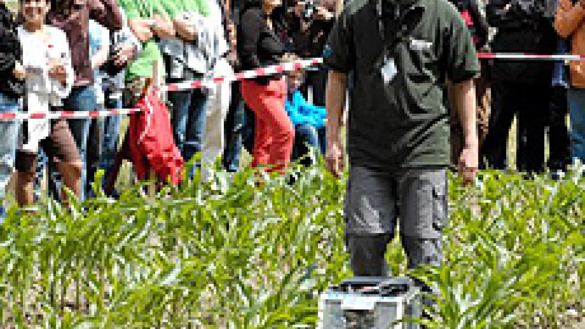 Helios bei der Fahrt durch geschwungene Maisreihen.
Quelle: FREDT / TU Braunschweig