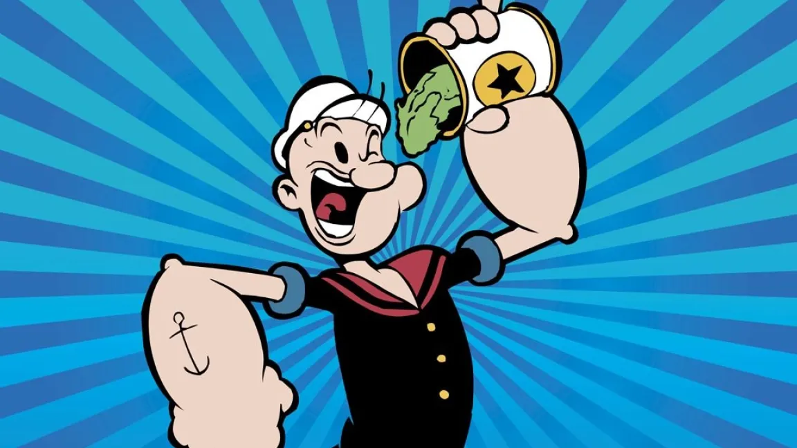 Spinat verleiht Comic-Held Popeye übernatürliche Kräfte. Foto: Cartoonpapers. com