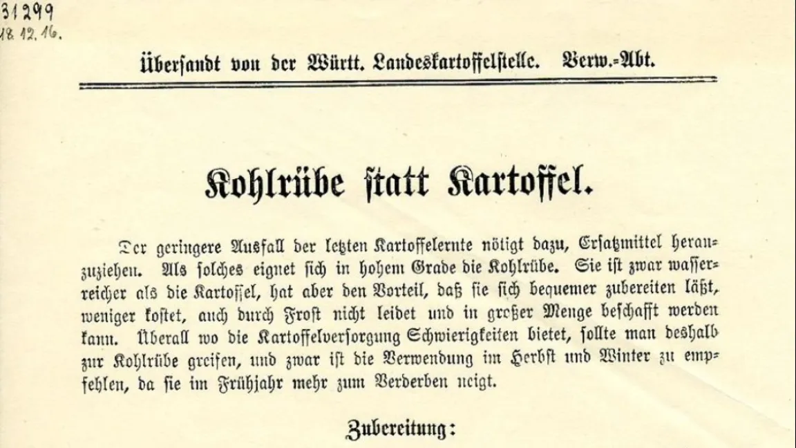 Der Steckrübenwinter 1916/1917 ist in die deutsche Geschichte eingegangen. Foto: Stiftung Deutsches Historisches Museum