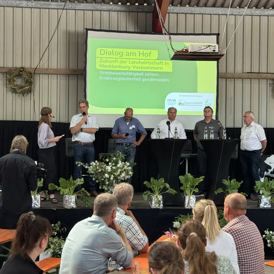 "Dialog am Hof": Zukunft der Landwirtschaft in Mecklenburg-Vorpommern – Wettbewerbsfähigkeit sichern. Ernährungssicherheit gewährleisten
